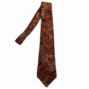 Bugatti Men Neck Tie 100% Italian Silk‎ - Made in USA - Floral